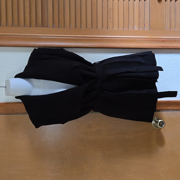L@@K The Limited Black Fold Collar Open Vest Sweater S - Picture 1 of 9